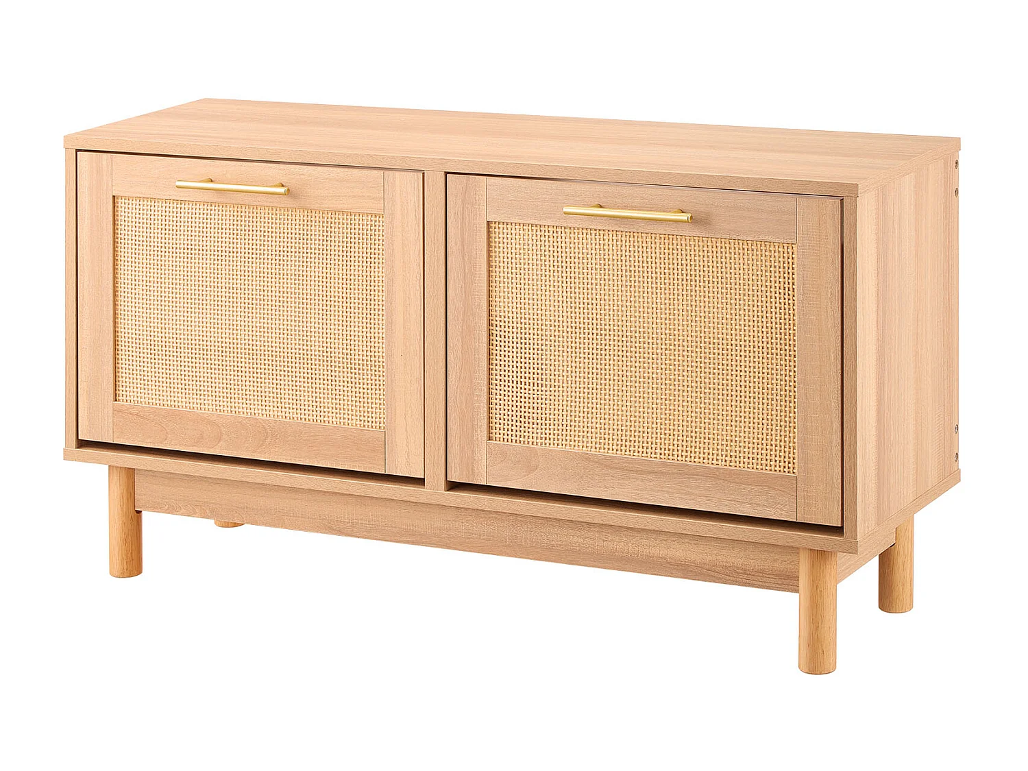 Banc à Chaussures d'Entrée SucceBuy, 100x30x53 cm, Banc Rangement avec 2 Tiroirs Rabattables, Support Rangement pour Chaussures 136 kg, 4 Compartiments