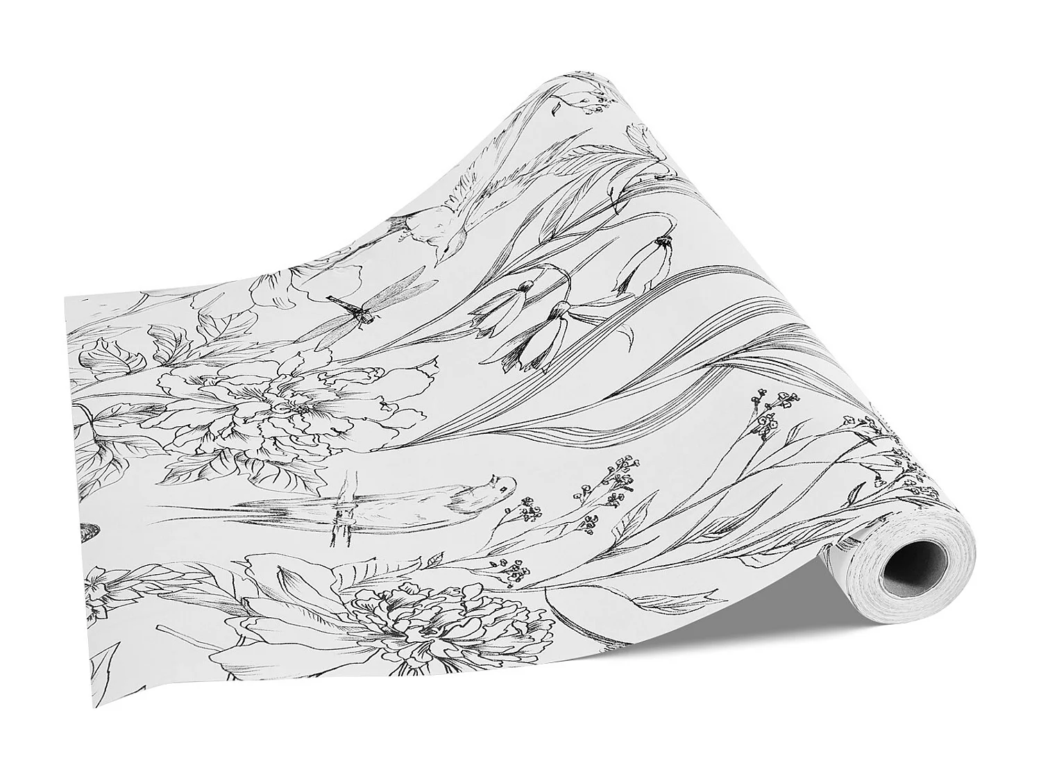 Papel Pintado Adhesivo de Pared SucceBuy, 45 cm x 10 m, Rollo Papel Pintado Autoadhesivo Vinilo, Motif Floral Botánico Blanco, Impermeable