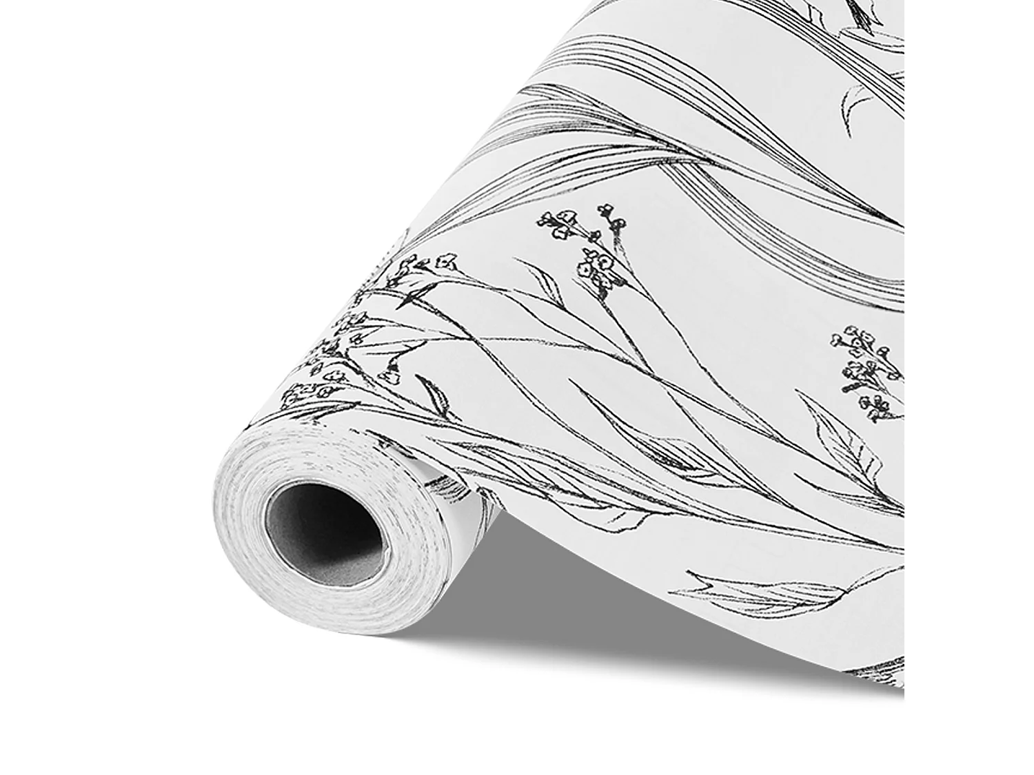 Papier Peint Adhésif Mural SucceBuy, 45 cm x 10 m, Rouleau Papier Peint Autocollant Vinyle, Motif Floral Botanique Blanc, Imperméable, pour Revêtement Mural