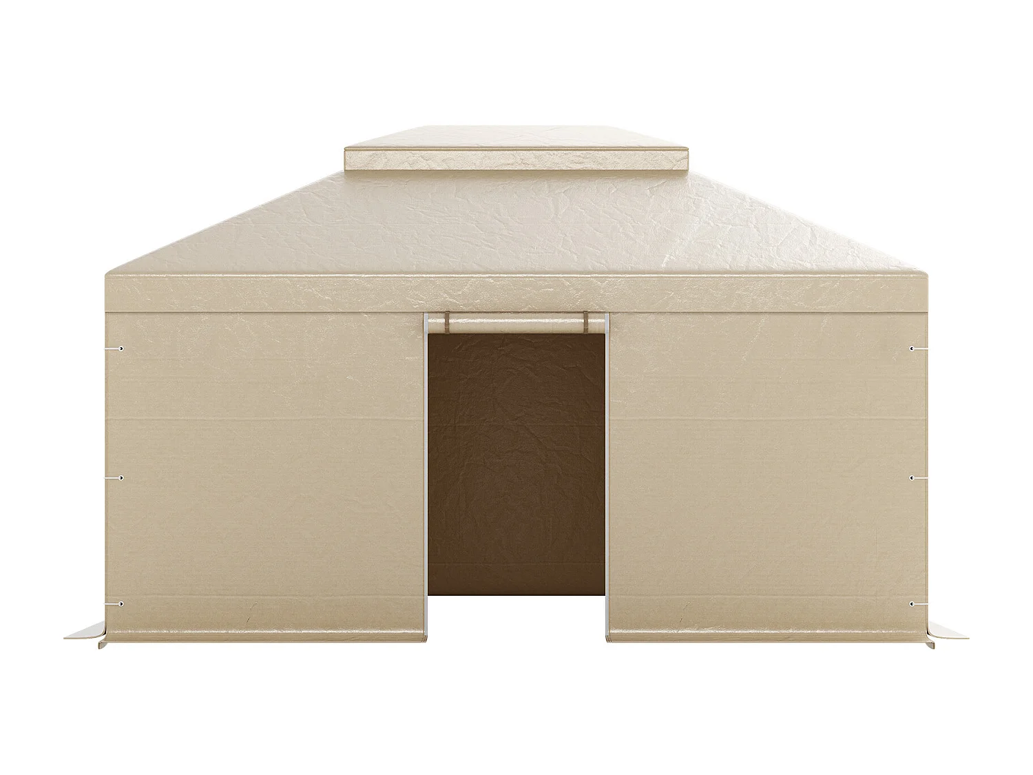 Housse de Gazebo Hiver SucceBuy, 3,66 x 4,9 m, Couverture de Gazebo à Toit Rigide Double, avec Parois Latérales, Fenêtres Maille, Matériau PE Haute Densité