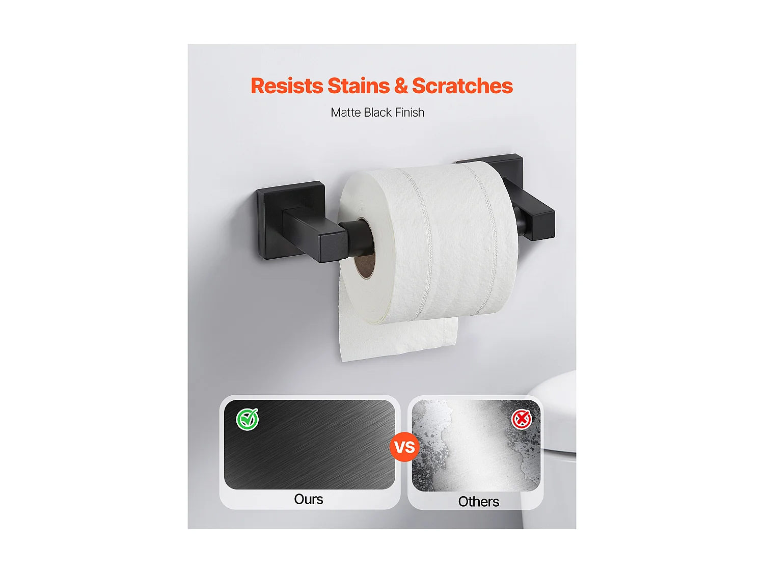 Accessoires de Salle de Bain SucceBuy 4PCs, Porte-Serviettes Mural en Inox 59,5 cm avec Anneau Porte-Serviette, Crochet pour Peignoir et Porte-Papier Toilette