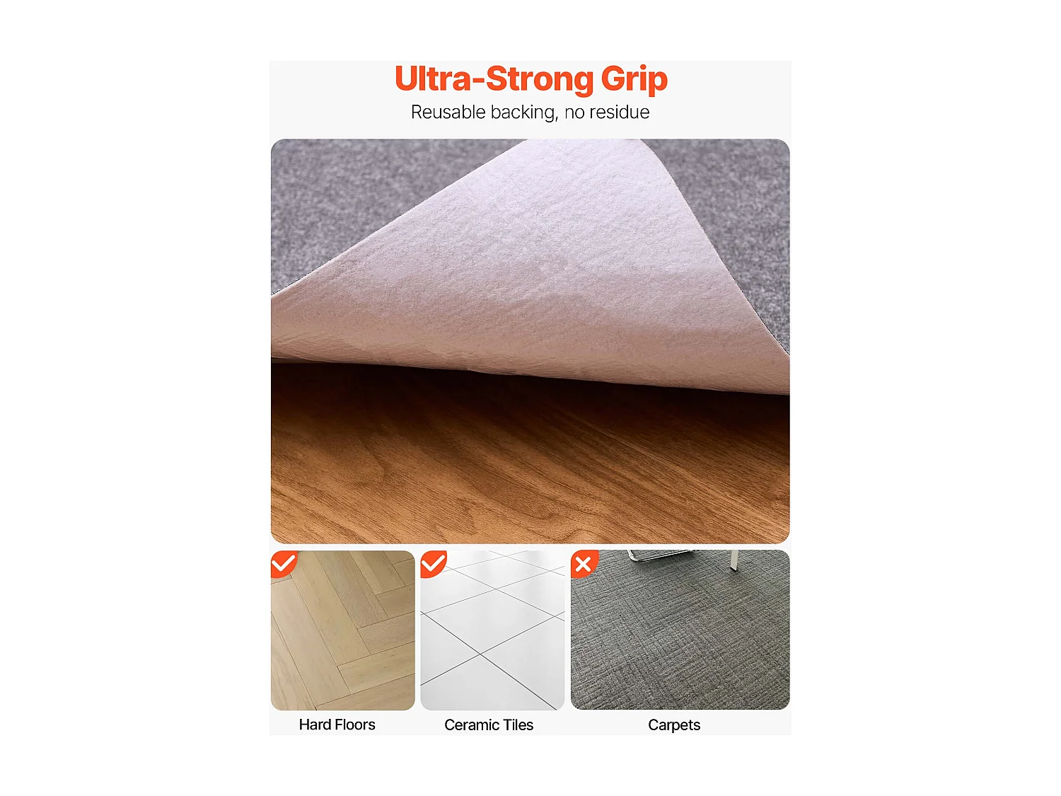 Tappetino Sedia Ufficio SucceBuy di 139,7x88,9 cm, Tappetino di Protezione per Sedie con Rotelle, Protettore per Pavimento Duro con Superficie in Poliestere