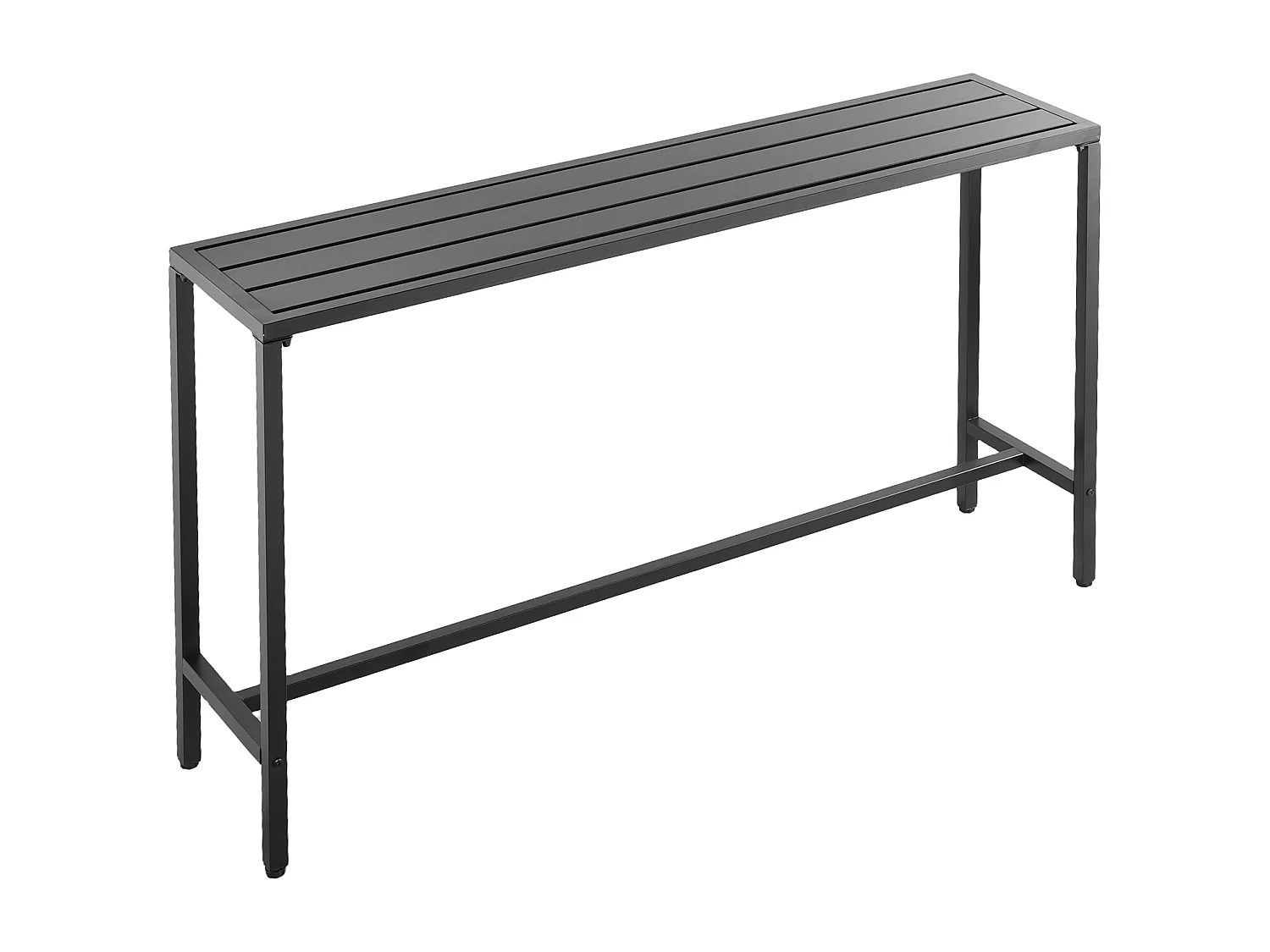 Hoge Bartafel SucceBuy voor Buiten, 160 x 37,5 cm, Rechthoekige Eettafel, met Waterdicht Blad, Robuuste Metalen Constructie, Tuinmeubilair