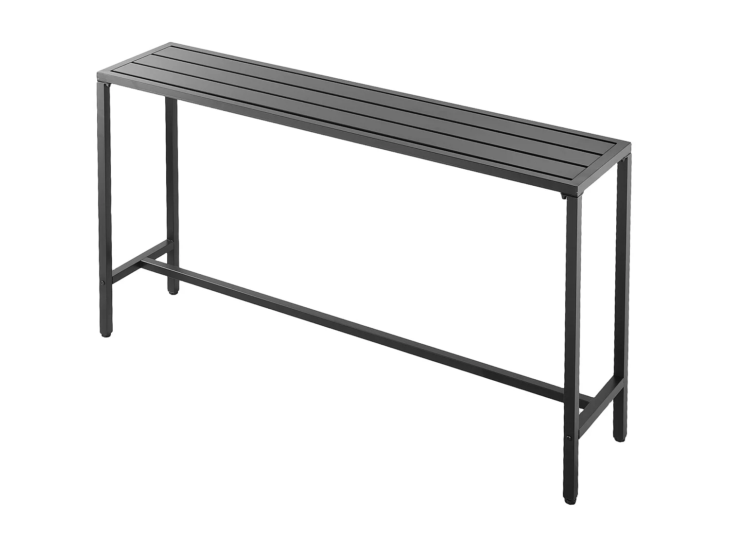 Hoge Bartafel SucceBuy voor Buiten, 160 x 37,5 cm, Rechthoekige Eettafel, met Waterdicht Blad, Robuuste Metalen Constructie, Tuinmeubilair