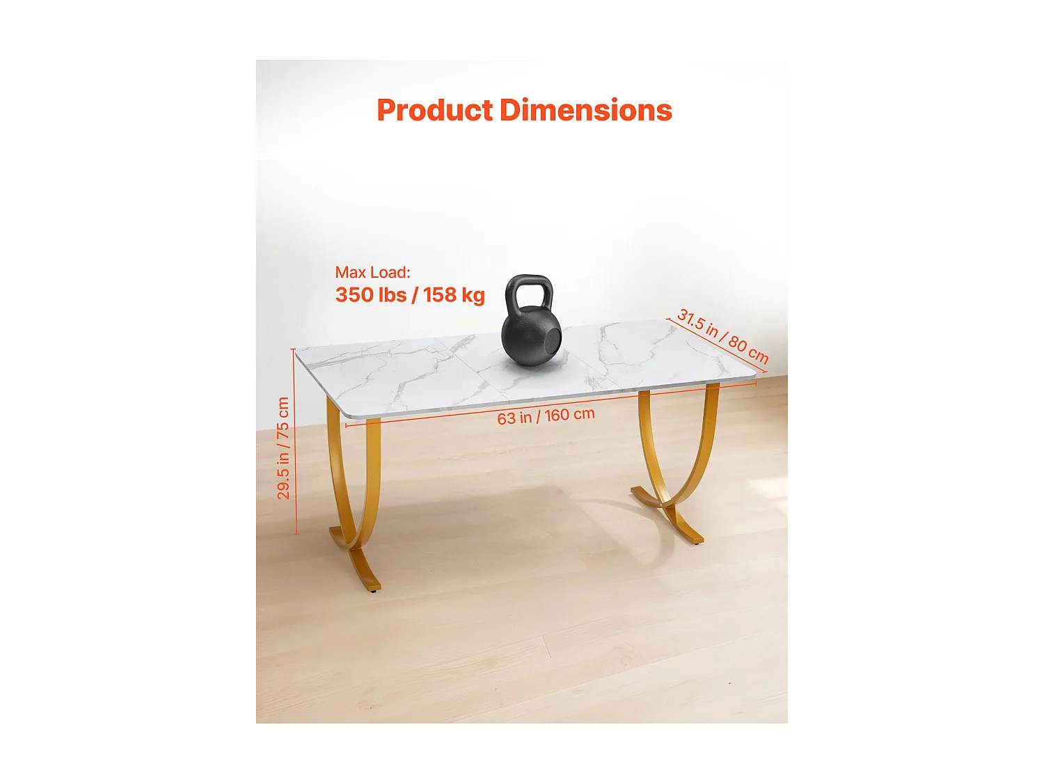 Directiebureau SucceBuy 160 x 80 cm, Grote Moderne Computertafel, Studiebureau in Q195 Staal en Spaanplaten, Belasting 158 kg, Wit
