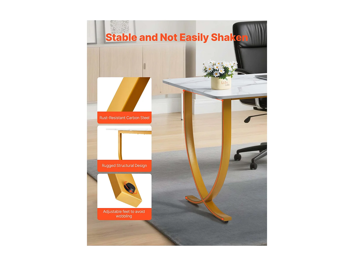 Directiebureau SucceBuy 160 x 80 cm, Grote Moderne Computertafel, Studiebureau in Q195 Staal en Spaanplaten, Belasting 158 kg, Wit