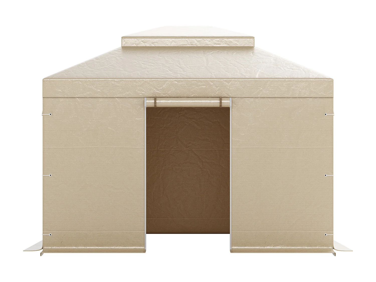 Housse de Gazebo Hiver SucceBuy, 3,05 x 3,65 m, Couverture de Gazebo à Toit Rigide Double, avec Parois Latérales, Fenêtres Maille, Matériau PE Haute Densité