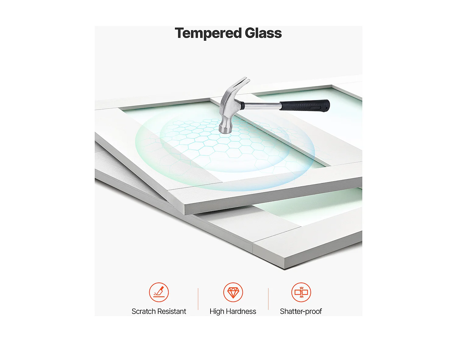 Puerta Corredera SucceBuy de Armario 152,4 x 203,2 cm, Puerta Doble de Armarios en Vidrio Esmerilado de 5 Paneles, con Kit de Herrajes y Carril de Suelo