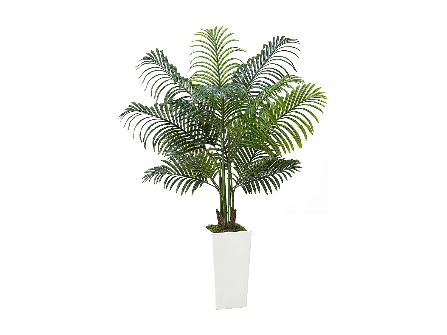 Palmier Artificiel Areca SucceBuy, 1,5 m, Plante Artificielle Tropicale en Pot Blanc, Faux Arbre Tropical Palmier Areca, Fausse Plante pour Salon