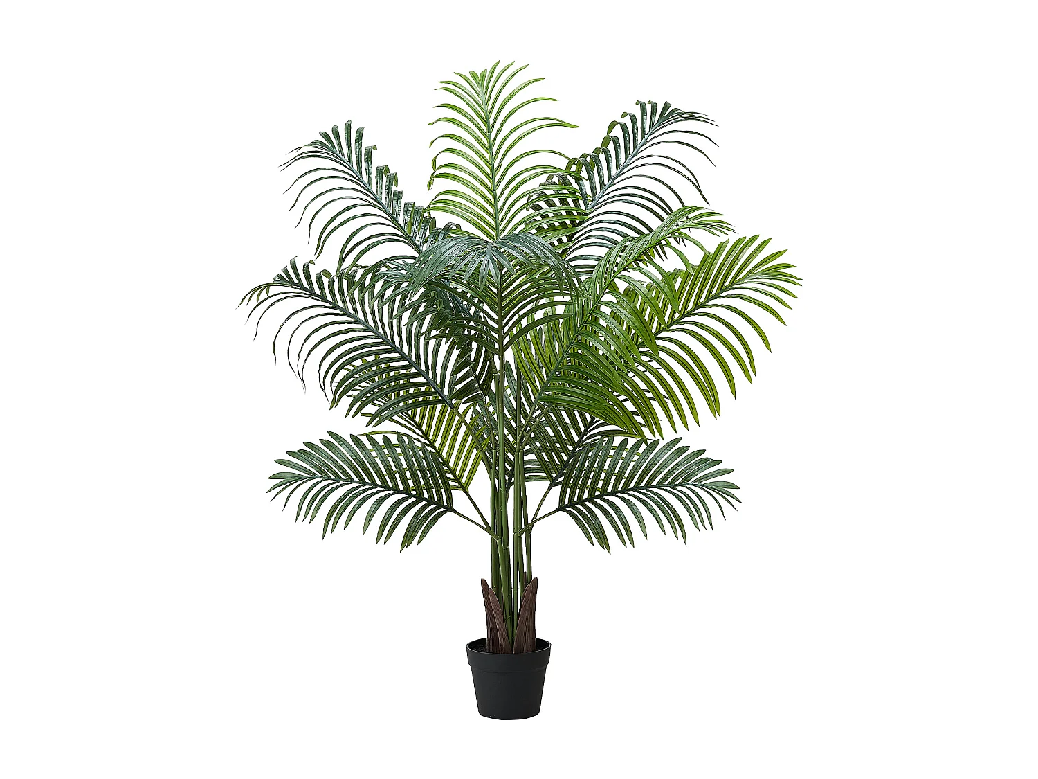 Palmier Artificiel Areca SucceBuy, 1,5 m, Plante Artificielle Tropicale en Pot Blanc, Faux Arbre Tropical Palmier Areca, Fausse Plante pour Salon