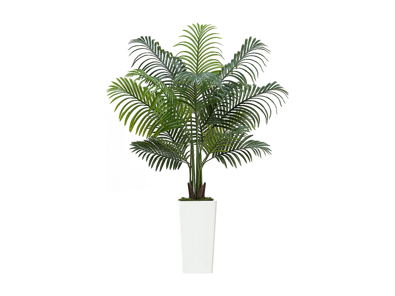 Palmier Artificiel Areca SucceBuy, 1,5 m, Plante Artificielle Tropicale en Pot Blanc, Faux Arbre Tropical Palmier Areca, Fausse Plante pour Salon