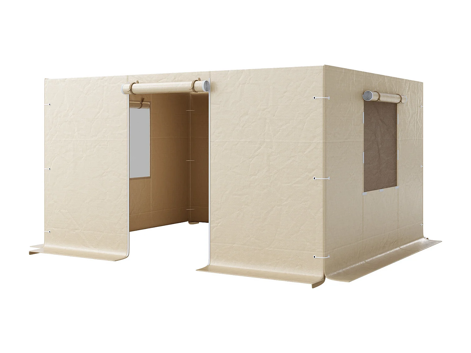 Parois Latérales de Housse de Gazebo Hiver SucceBuy, 3,1x3,6 m, Couverture de Gazebo de Toutes Saisons, avec Fenêtres en Maille, Matériau PE de Haute Densité