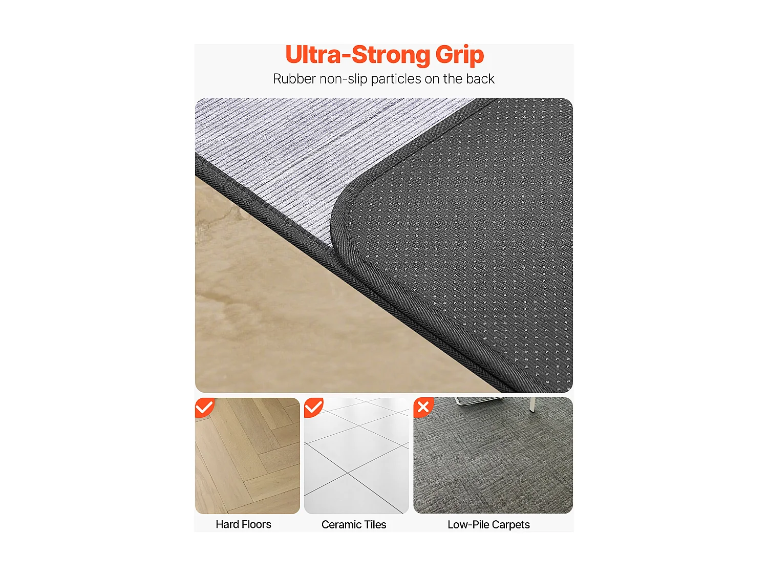 Tapis Chaise de Bureau SucceBuy de 121,9x91,4 cm, Tapis de Protection pour Chaises sur Roulettes, Protège-sol Dur avec Surface en Velours Côtelé