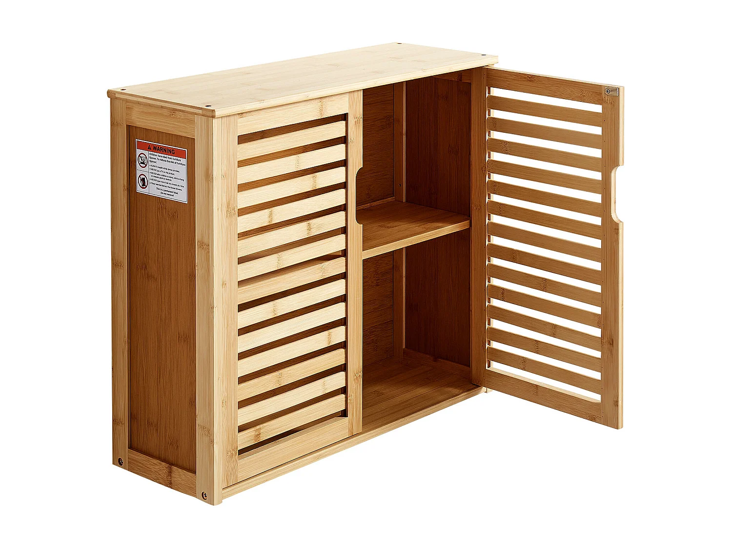 Armoire Murale de Salle de Bain SucceBuy, 2 Portes et Étagère Réglable avec 3 Niveaux de Hauteur, Armoire à Pharmacie de Rangement au-dessus des Toilettes