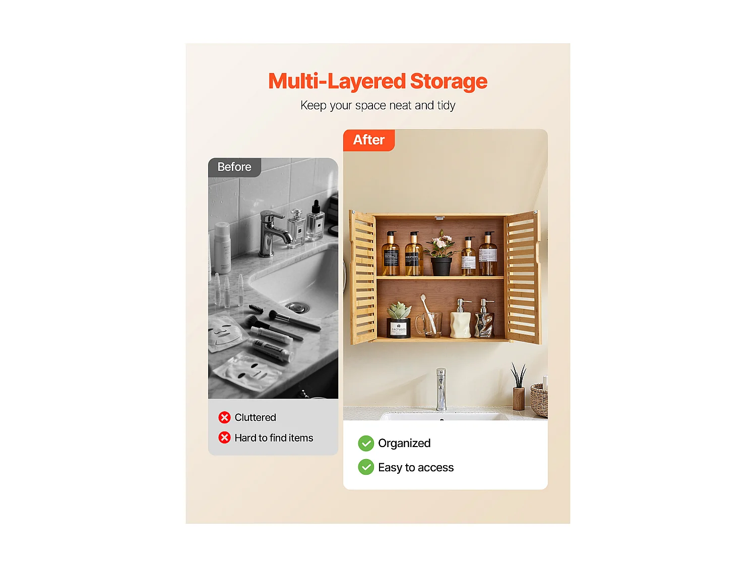 Armoire Murale de Salle de Bain SucceBuy, 2 Portes et Étagère Réglable avec 3 Niveaux de Hauteur, Armoire à Pharmacie de Rangement au-dessus des Toilettes