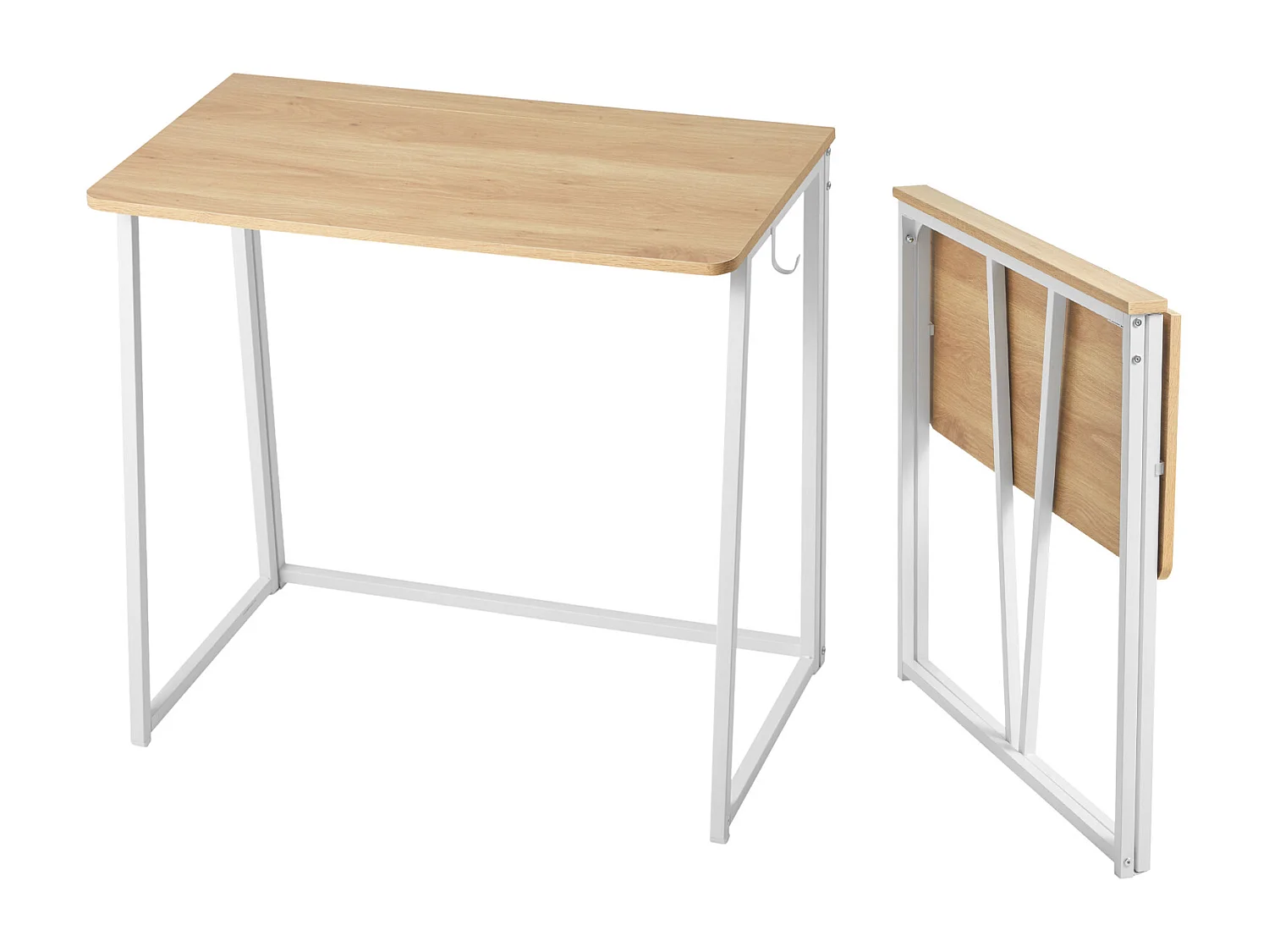 Bureau d'Ordinateur SucceBuy Pliant 80 cm, Table de Bureau Informatique Pliable pour Petits Espaces, Poste de Travail en Panneau de Particules Robuste