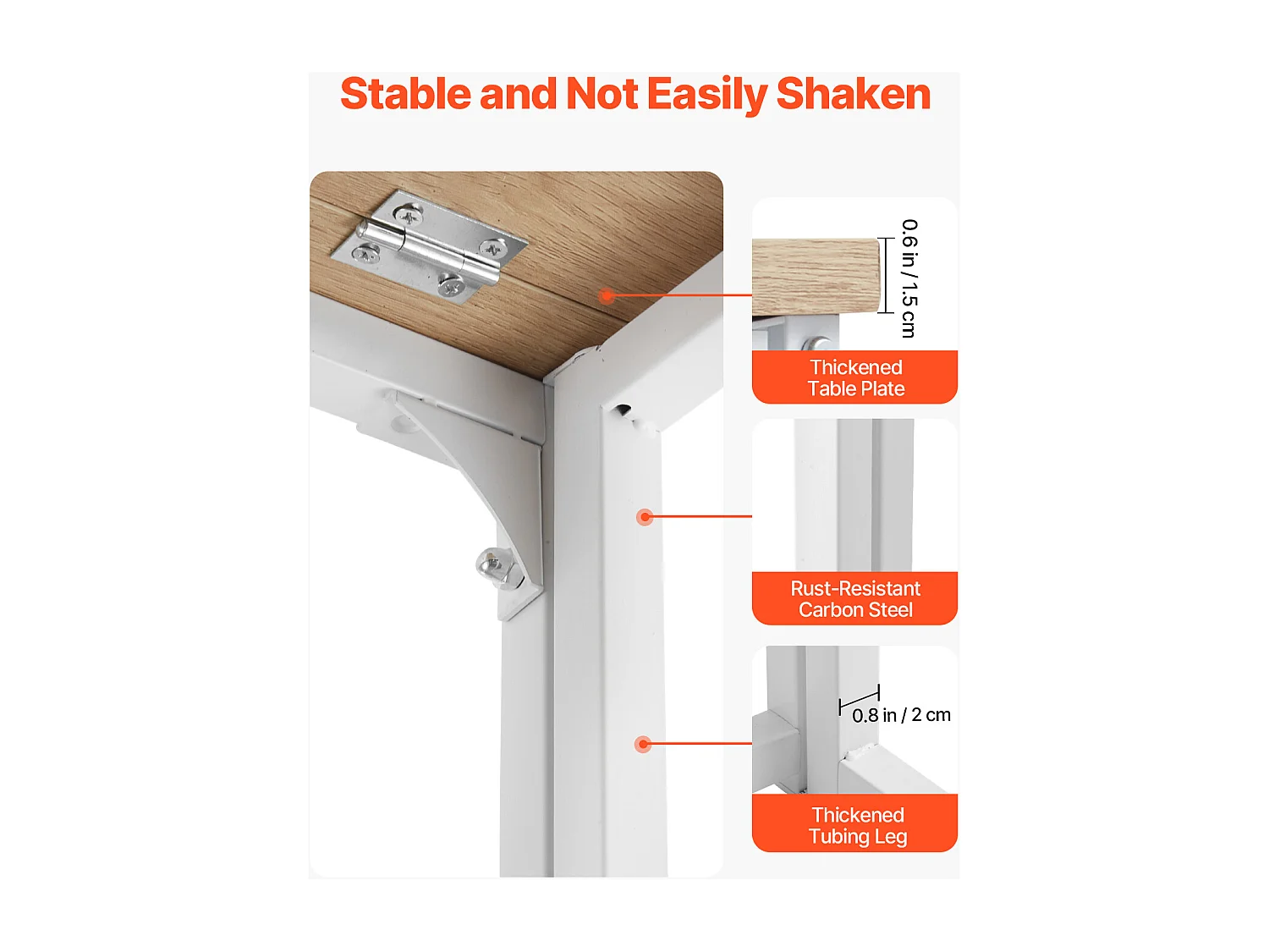 Bureau d'Ordinateur SucceBuy Pliant 80 cm, Table de Bureau Informatique Pliable pour Petits Espaces, Poste de Travail en Panneau de Particules Robuste
