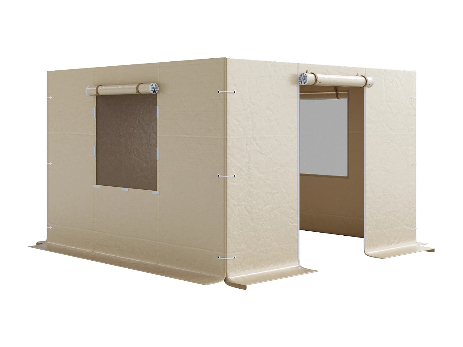 Paredes Laterais para Capa de Gazebo Inverno SucceBuy, 2,9x2,9 m, Cobertura para Gazebo para Todas as Estações, com Janelas de Rede, Material PE de Alta Densidade