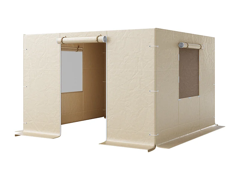 Paredes Laterais para Capa de Gazebo Inverno SucceBuy, 2,9x2,9 m, Cobertura para Gazebo para Todas as Estações, com Janelas de Rede, Material PE de Alta Densidade