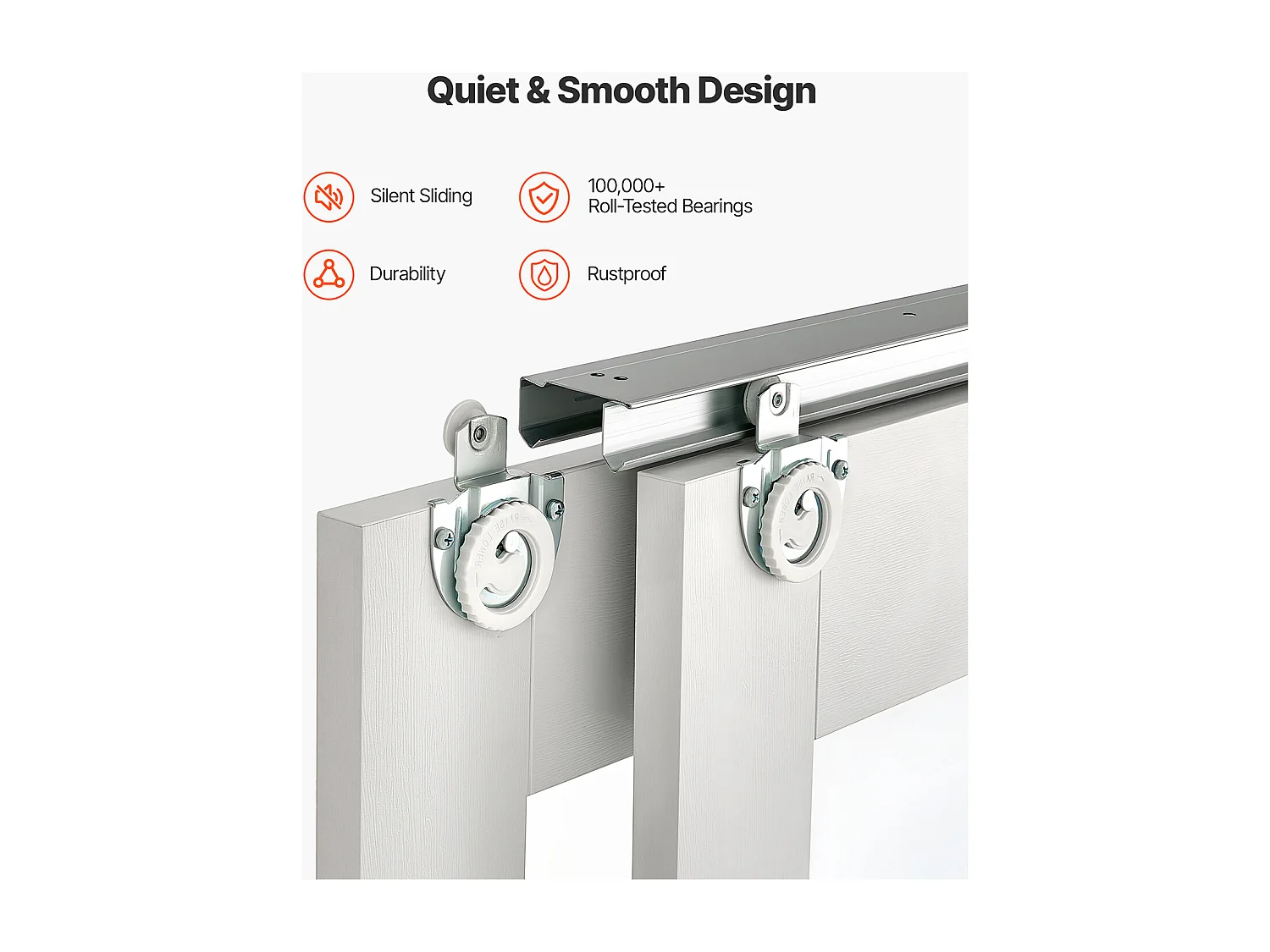 Porte Coulissante SucceBuy de Placard 182,9 x 203,2 cm, Double Porte de Garde-robes en Verre Dépoli à 3 Panneaux, avec Kit de Quincaillerie et Rail au Sol
