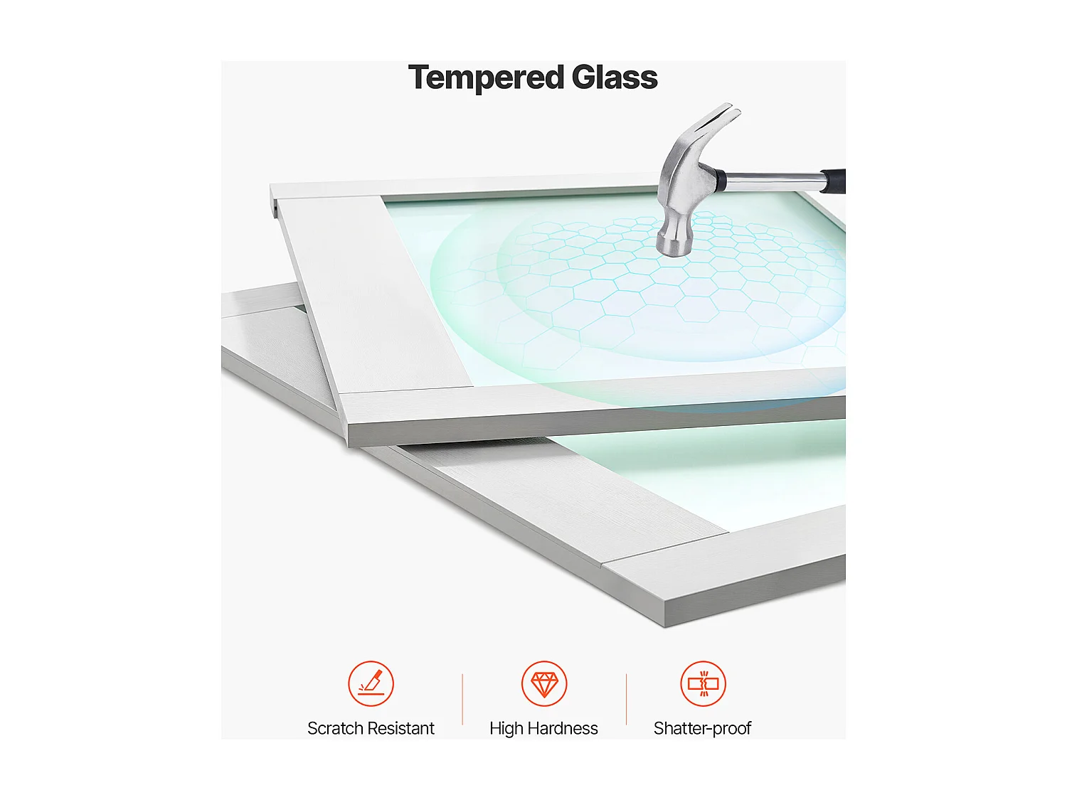 Porte Coulissante SucceBuy de Placard 182,9 x 203,2 cm, Double Porte de Garde-robes en Verre Dépoli à 3 Panneaux, avec Kit de Quincaillerie et Rail au Sol