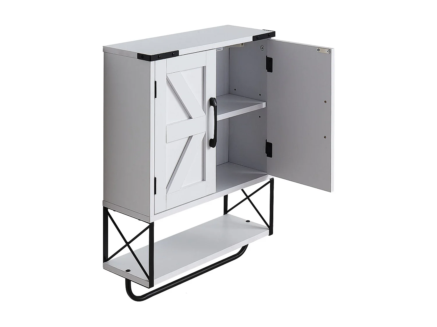 Armoire Murale de Salle de Bain SucceBuy, 2 Portes et Étagère Réglable, Armoire à Pharmacie au-dessus des Toilettes, Organisateur Suspendu pour Buanderie