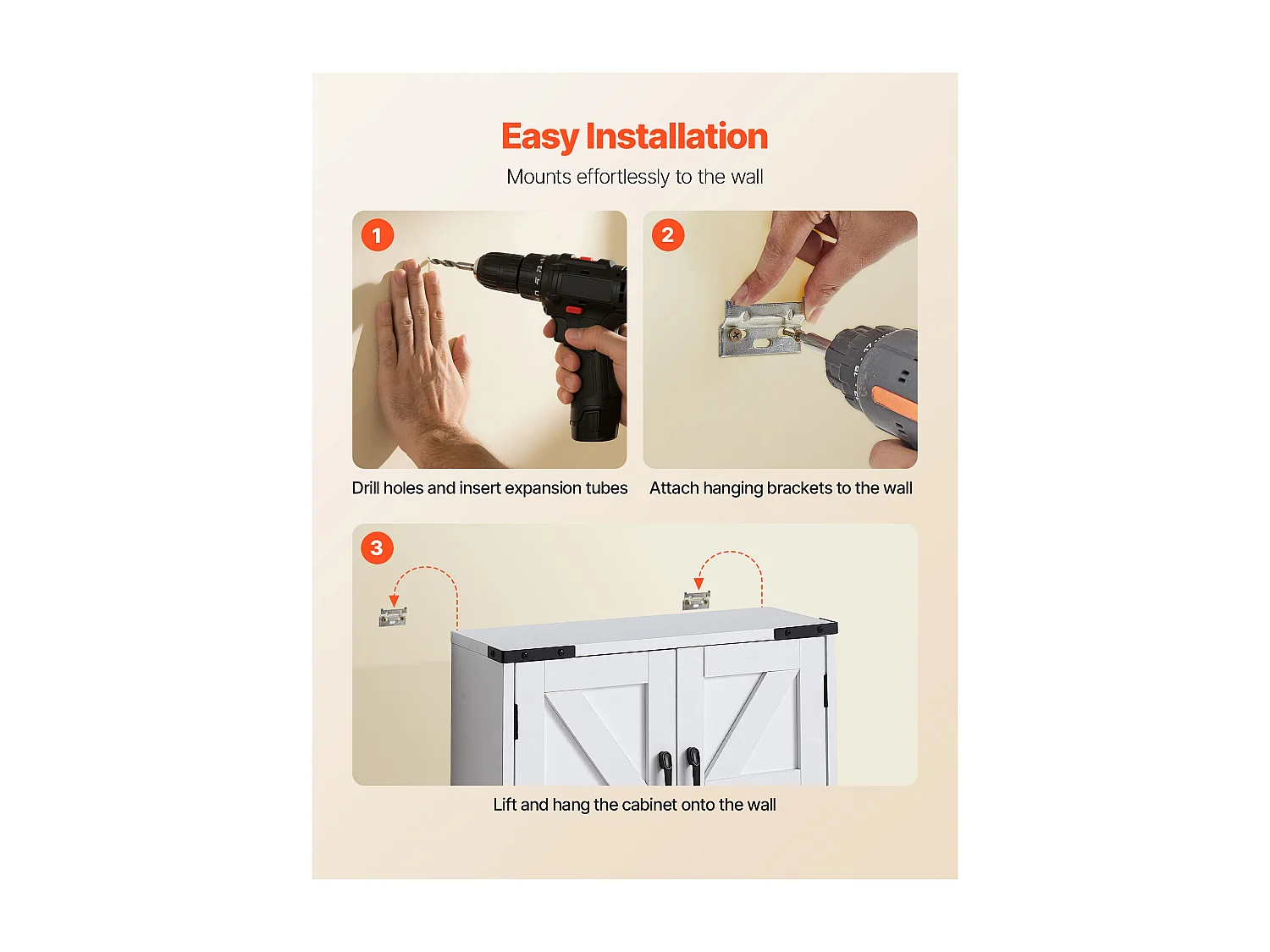 Armoire Murale de Salle de Bain SucceBuy, 2 Portes et Étagère Réglable, Armoire à Pharmacie au-dessus des Toilettes, Organisateur Suspendu pour Buanderie