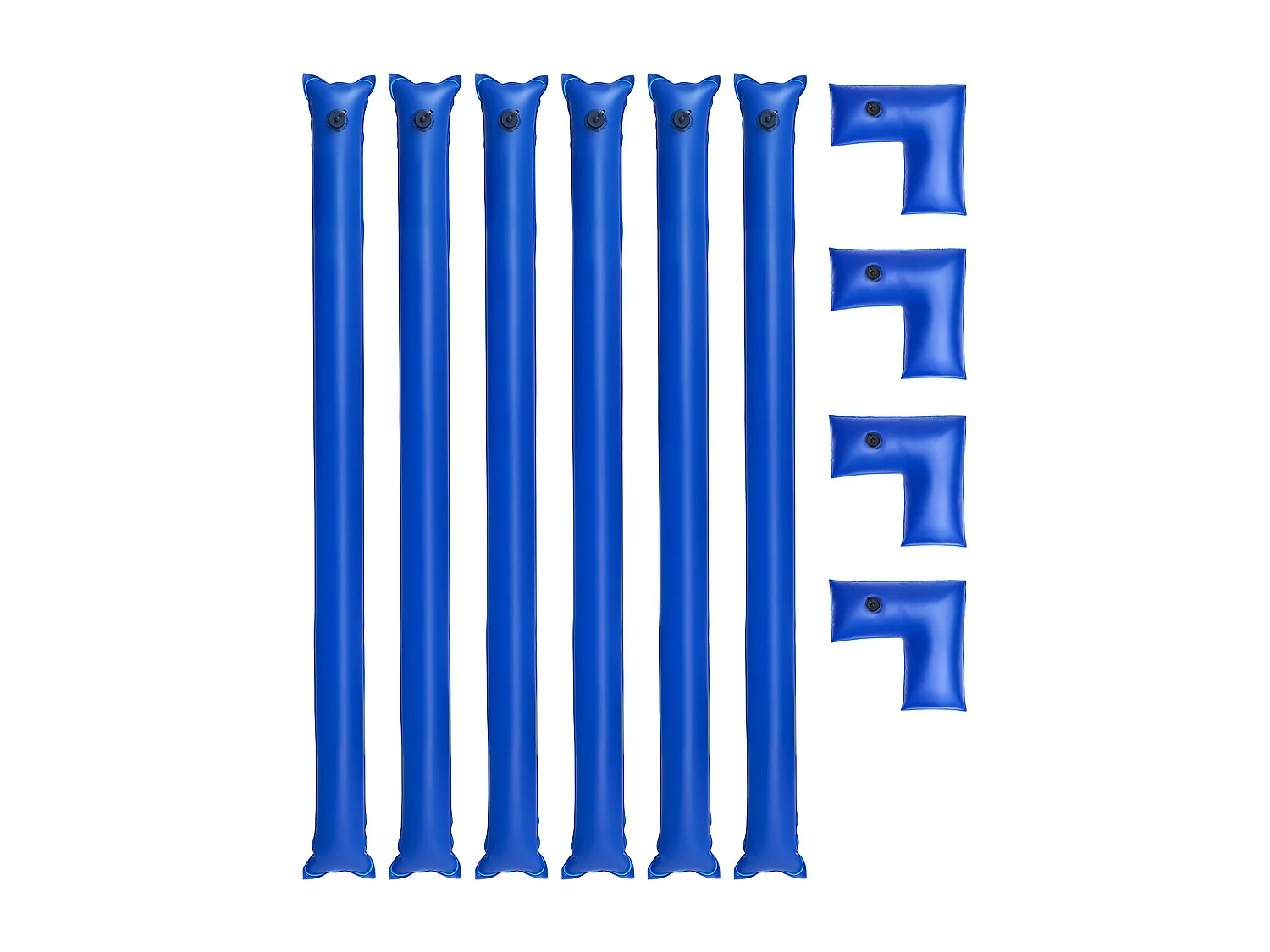 Sac à Eau SucceBuy pour Bâche de Piscine 6 PCS, Sac de Lestage à Chambre Simple, 2,4 m, 4 PCS Tubes d'Angle Lestés PVC Épaisseur 0,4 mm, avec Bouchon Anti-fuite