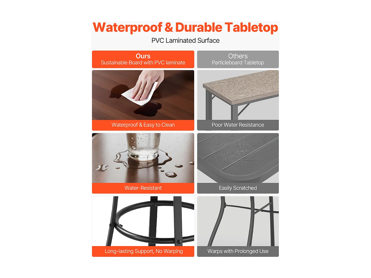 Ronde Bartafel SucceBuy, 60x101 cm, Hoge Bistrotafel voor Buiten, met Blad, Robuuste Metalen Constructie, Tuinmeubilair voor Patio, Terras