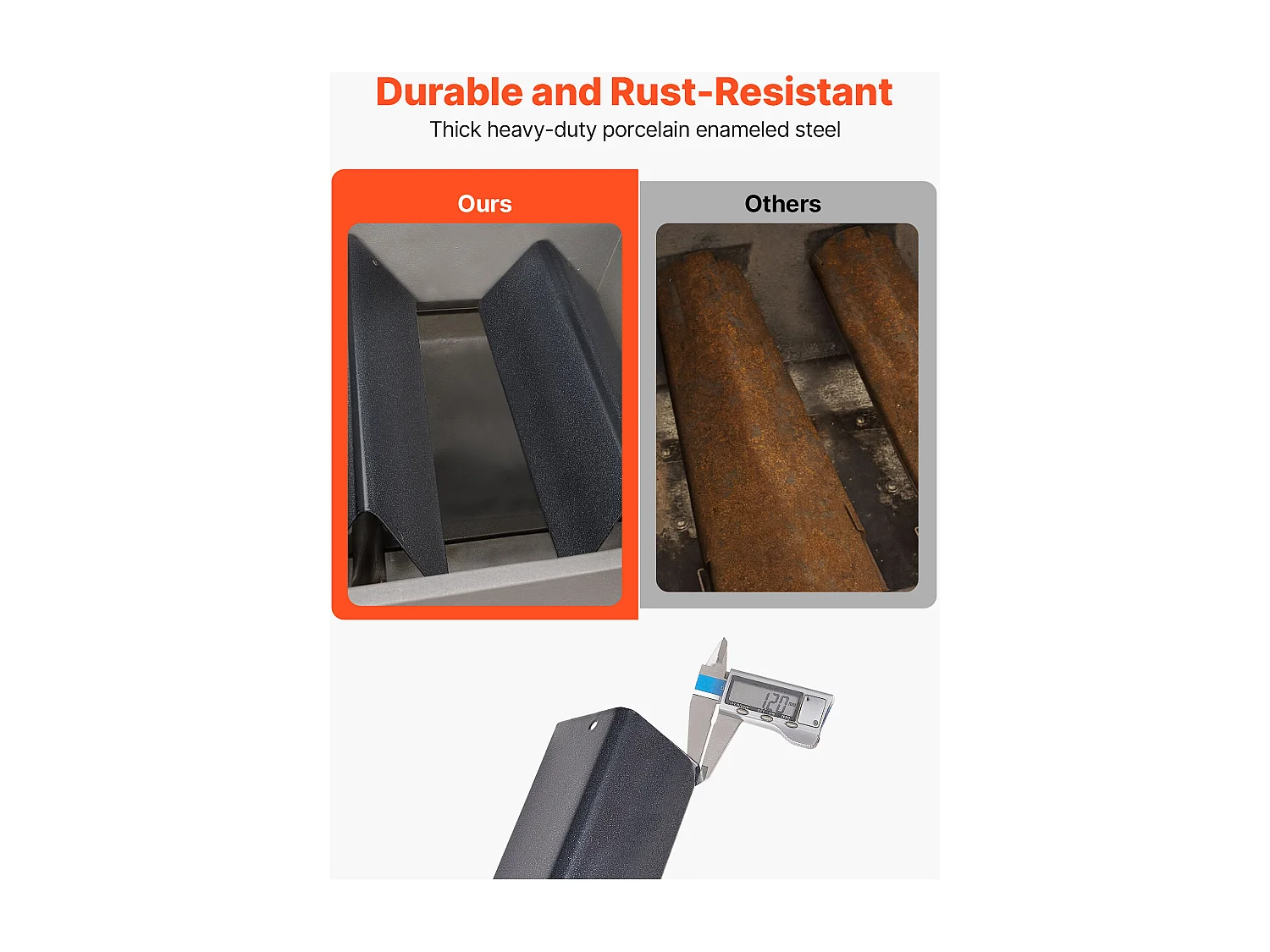 Barres Cache-brûleurs SucceBuy 3PCs, Déflecteur de Graisse pour Brûleur de 39 cm en Acier Émaillé, pour Weber Spirit I et II Séries 200, y Compris Spirit II E-210