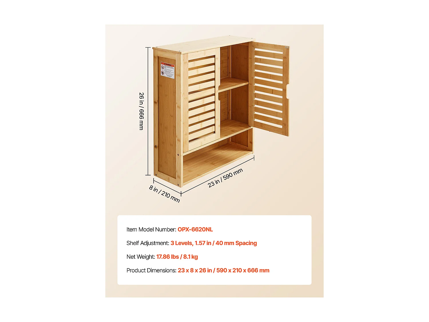 Armoire Murale de Salle de Bain SucceBuy avec 2 Portes et Étagère Réglable, Armoire à Pharmacie au-dessus des Toilettes, Organisateur Suspendu pour Buanderie