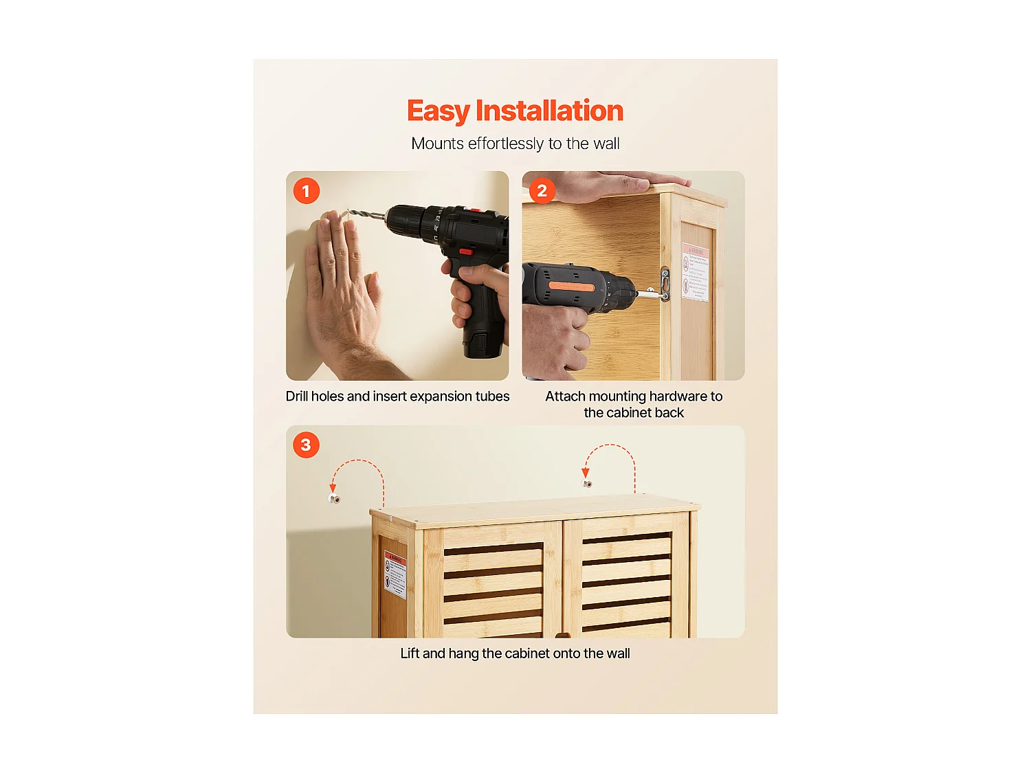 Armoire Murale de Salle de Bain SucceBuy avec 2 Portes et Étagère Réglable, Armoire à Pharmacie au-dessus des Toilettes, Organisateur Suspendu pour Buanderie