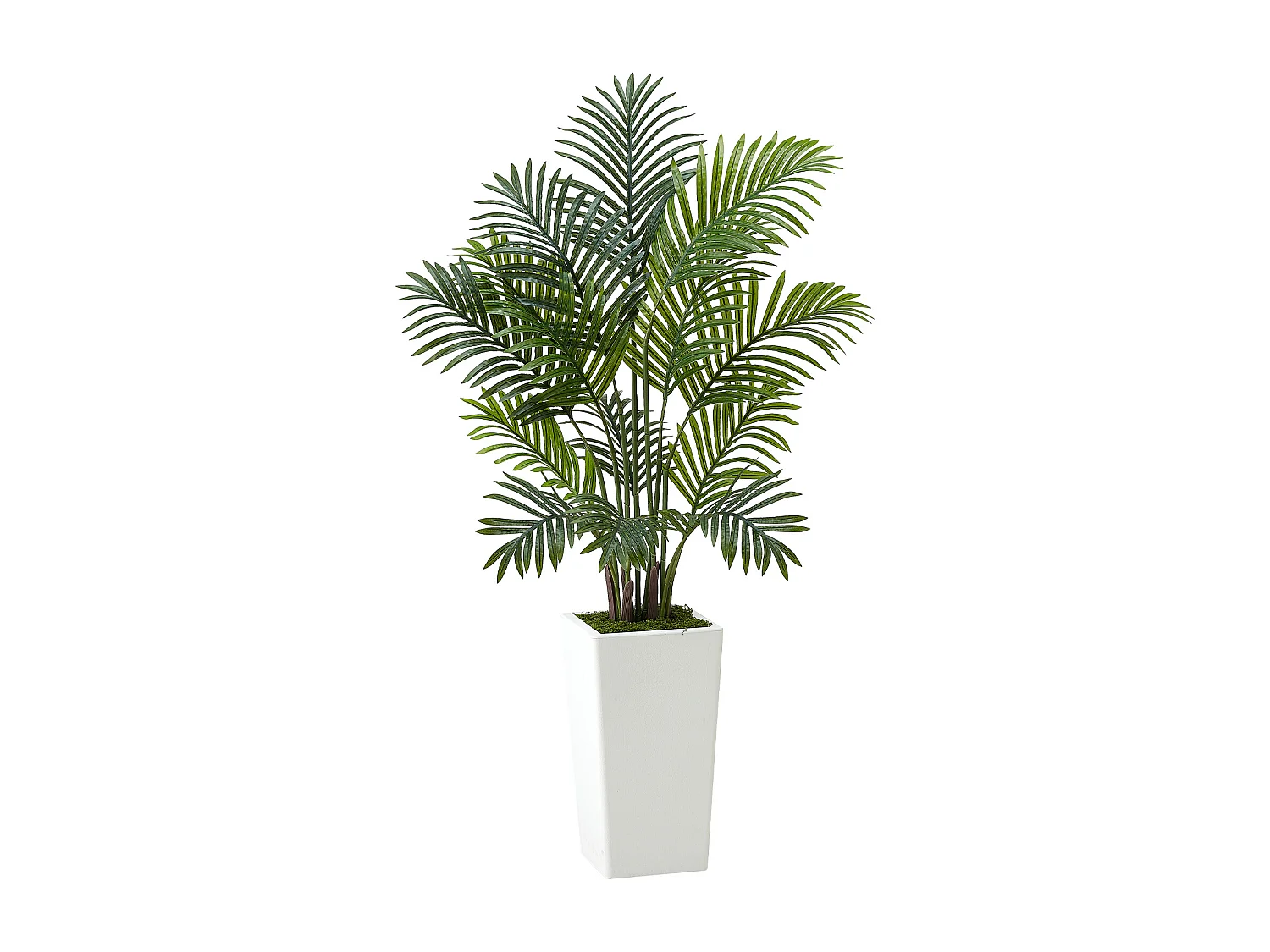 Palmier Artificiel Areca SucceBuy, 1,2 m, Plante Artificielle Tropicale en Pot Blanc, Lot de 2, Faux Arbre Tropical Palmier Areca, Fausse Plante pour Bureau