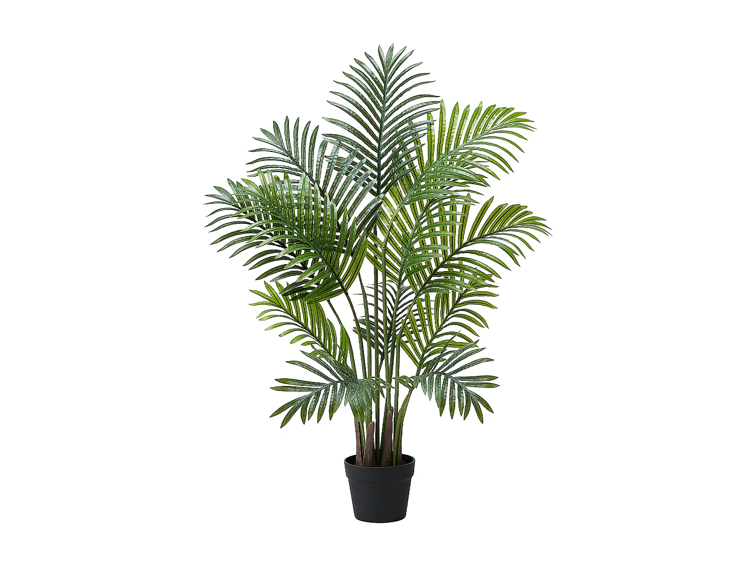 Palmier Artificiel Areca SucceBuy, 1,2 m, Plante Artificielle Tropicale en Pot Blanc, Lot de 2, Faux Arbre Tropical Palmier Areca, Fausse Plante pour Bureau