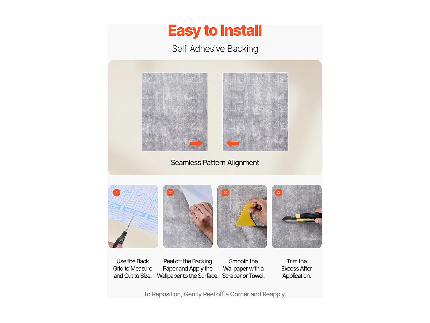 Papel Pintado Adhesivo de Pared SucceBuy, 40 cm x 15 m, Rollo Papel Pintado Autoadhesivo en Vinilo, Estilo Industrial Gris Oscuro, para Revestimiento de Pared