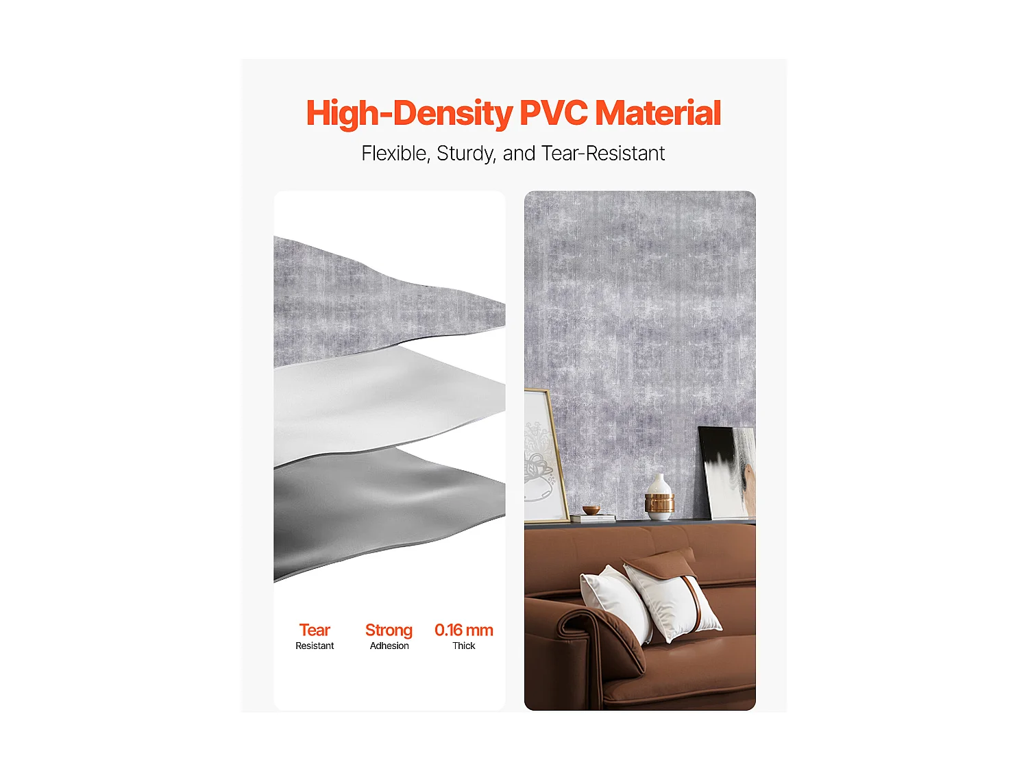 Papel Pintado Adhesivo de Pared SucceBuy, 40 cm x 15 m, Rollo Papel Pintado Autoadhesivo en Vinilo, Estilo Industrial Gris Oscuro, para Revestimiento de Pared