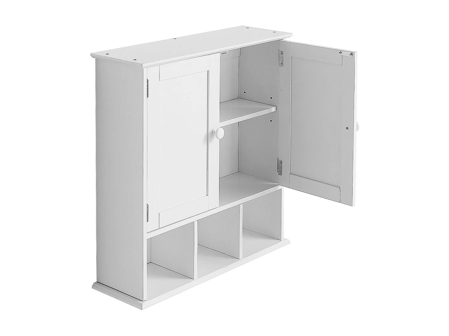 Armoire Murale de Salle de Bain SucceBuy, 2 Portes et Étagère Réglable, Armoire à Pharmacie de Rangement au-dessus des Toilettes, pour Buanderie, Cuisine