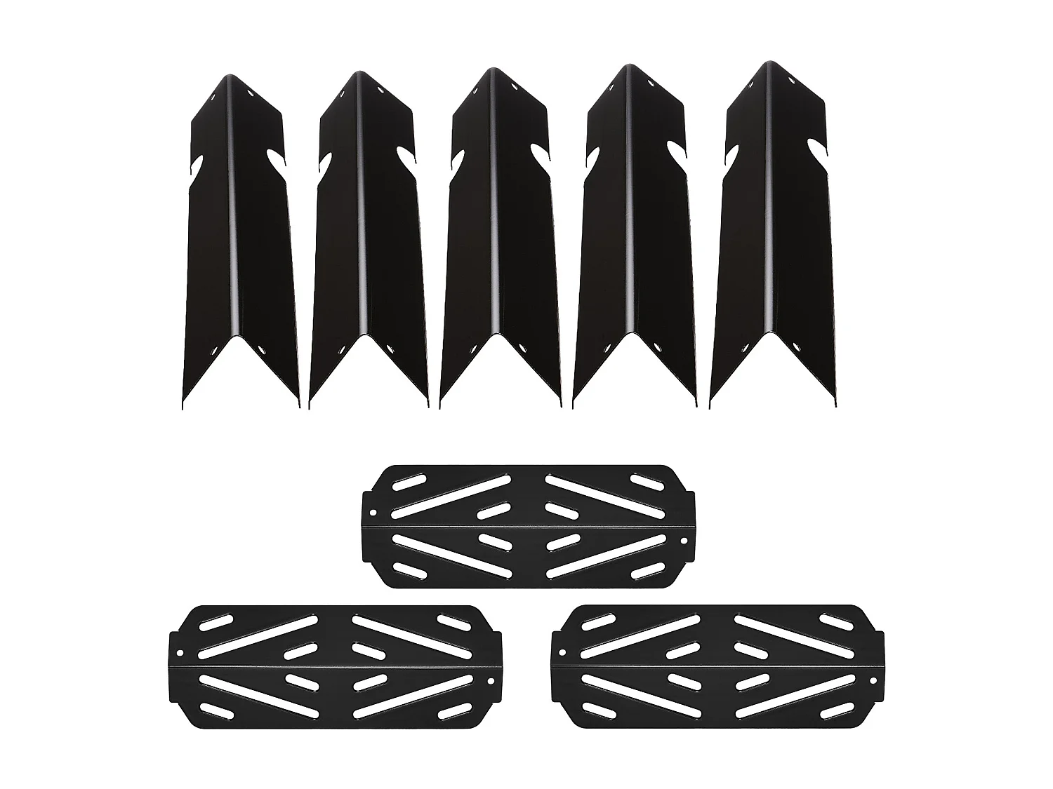 Barre Cache-brûleur et Diffuseur SucceBuy de Chaleur pour Barbecue 8PCs, Déflecteur de Graisse pour Brûleur 43,5 cm, pour Weber Genesis II 310, 315, 335, 340