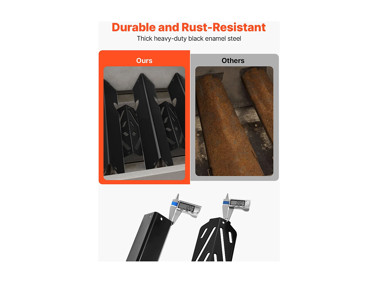 Barre Cache-brûleur et Diffuseur SucceBuy de Chaleur pour Barbecue 8PCs, Déflecteur de Graisse pour Brûleur 43,5 cm, pour Weber Genesis II 310, 315, 335, 340