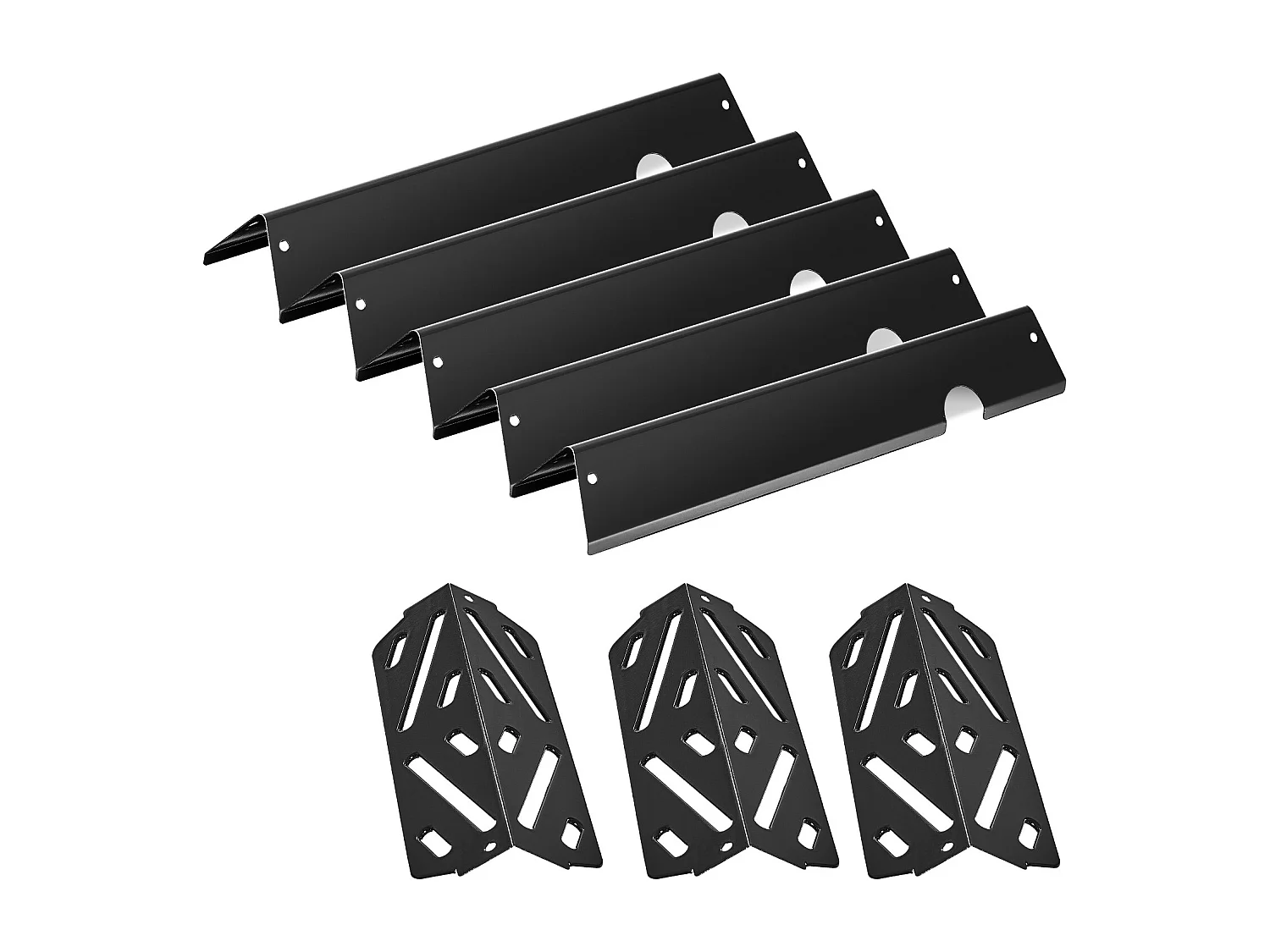 Barre Cache-brûleur et Diffuseur SucceBuy de Chaleur pour Barbecue 8PCs, Déflecteur de Graisse pour Brûleur 43,5 cm, pour Weber Genesis II 310, 315, 335, 340