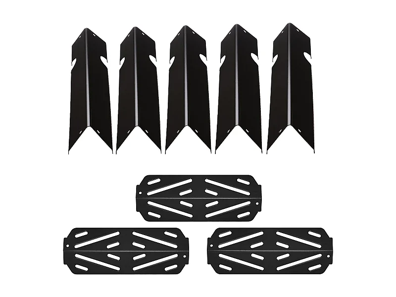 Barre Cache-brûleur et Diffuseur SucceBuy de Chaleur pour Barbecue 8PCs, Déflecteur de Graisse pour Brûleur 43,5 cm, pour Weber Genesis II 310, 315, 335, 340