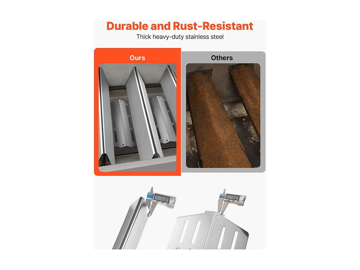 Barres Cache-brûleurs et Diffuseur SucceBuy de Chaleur pour Barbecue 7PCs, Déflecteur de Graisse pour Brûleur 44,6 cm, pour Barbecues Weber Genesis Série 300