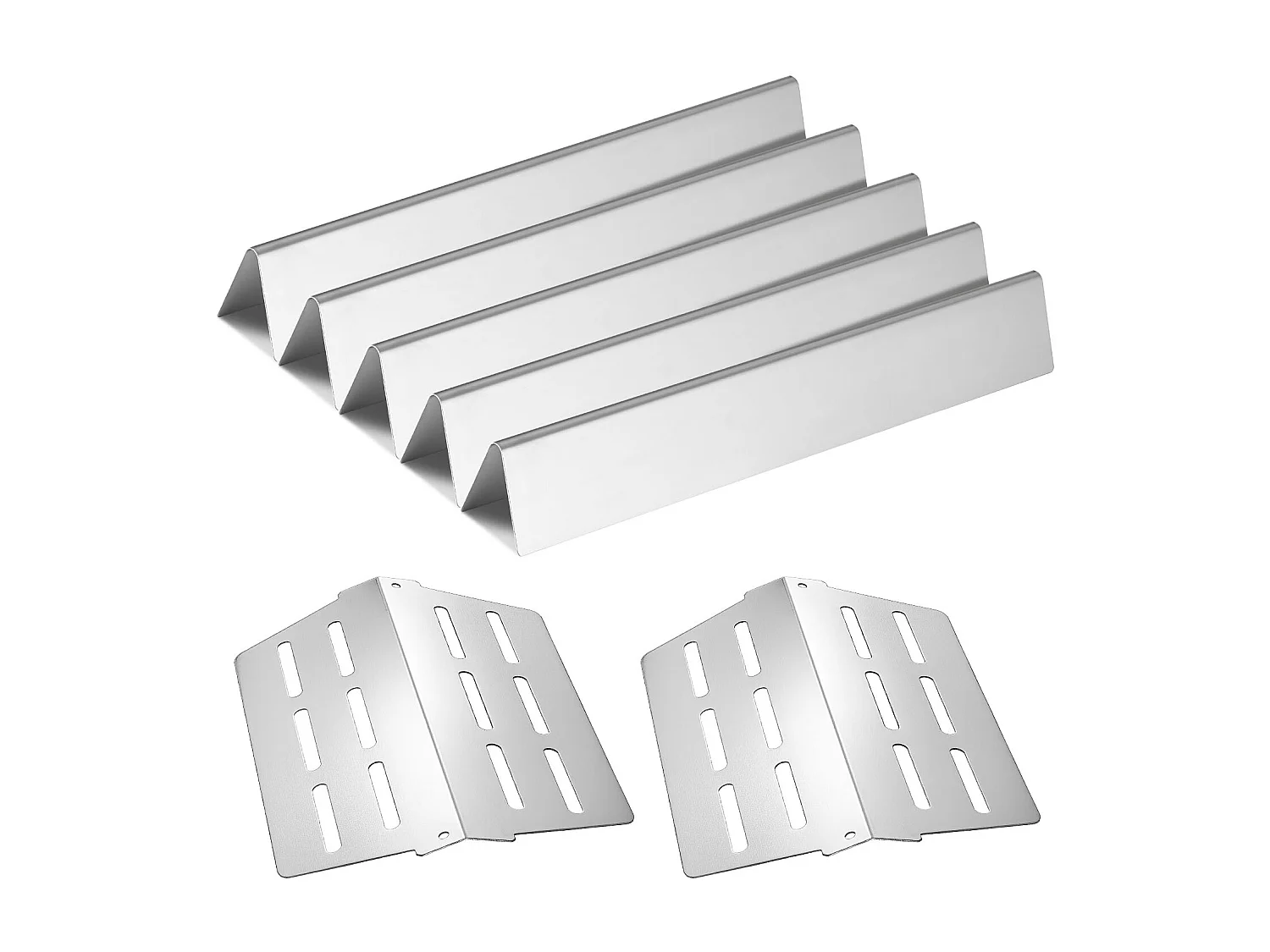 Barres Cache-brûleurs et Diffuseur SucceBuy de Chaleur pour Barbecue 7PCs, Déflecteur de Graisse pour Brûleur 44,6 cm, pour Barbecues Weber Genesis Série 300