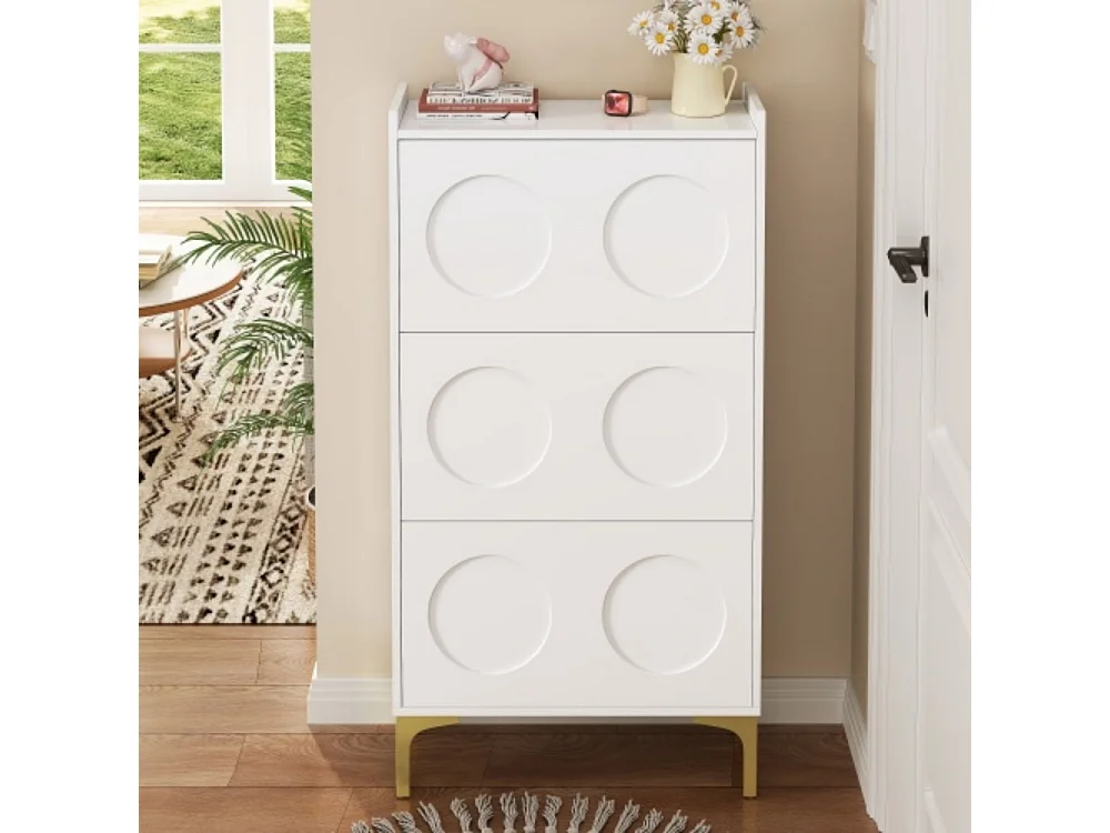 Moderner Schuhschrank,Schuhschränke Dreistöckiges Design mit großem Stauraum,platzsparende Schuhaufbewahrung im Eingangsbereich