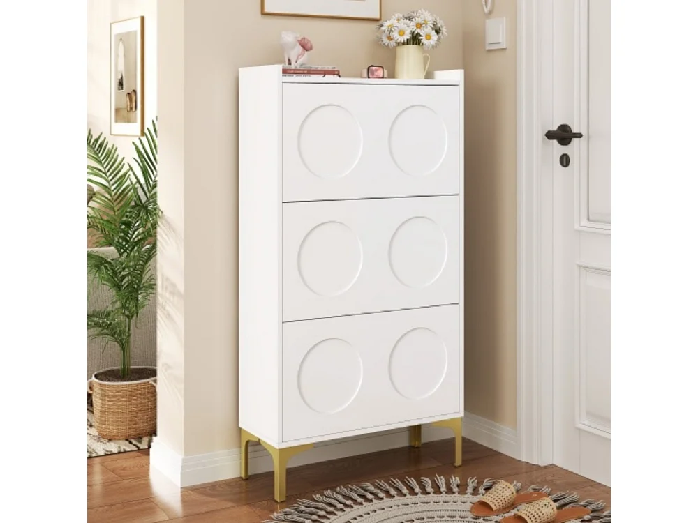 Moderner Schuhschrank,Schuhschränke Dreistöckiges Design mit großem Stauraum,platzsparende Schuhaufbewahrung im Eingangsbereich