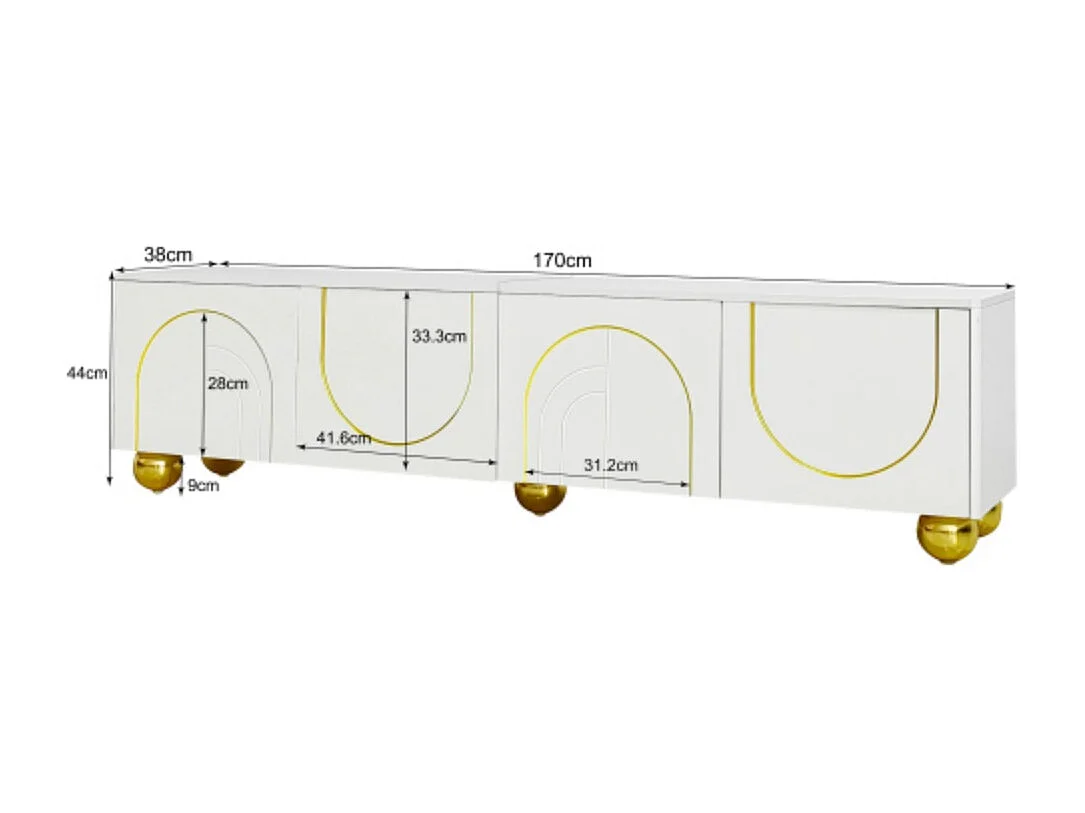 TV-Schrank, lowboard mit strukturierten Türen, TV-Möbel mit Schubladen, TV-Konsolentisch offenen Fächern