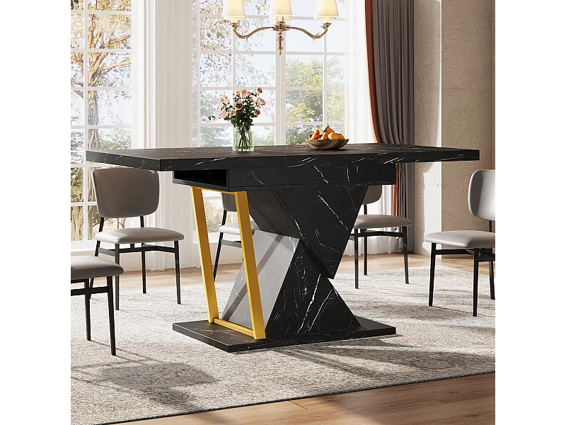 Ausziehbarer Esstisch,geeignet für Esszimmer,Terrassen Esstisch aus Holz Lässt sich auf 140cm Länge ausziehen Bietet Platz für bis zu 6 Personen