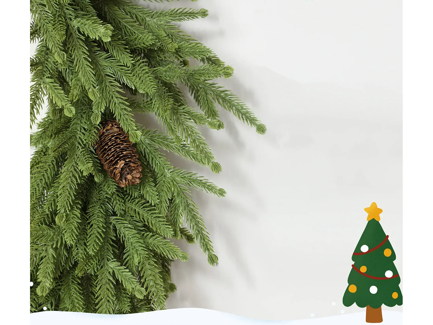 Weihnachtskranz mit Zapfen, Türkranz Künstlicher Weihnachtskranz für Tür Grün, Ø60 x 15 cm