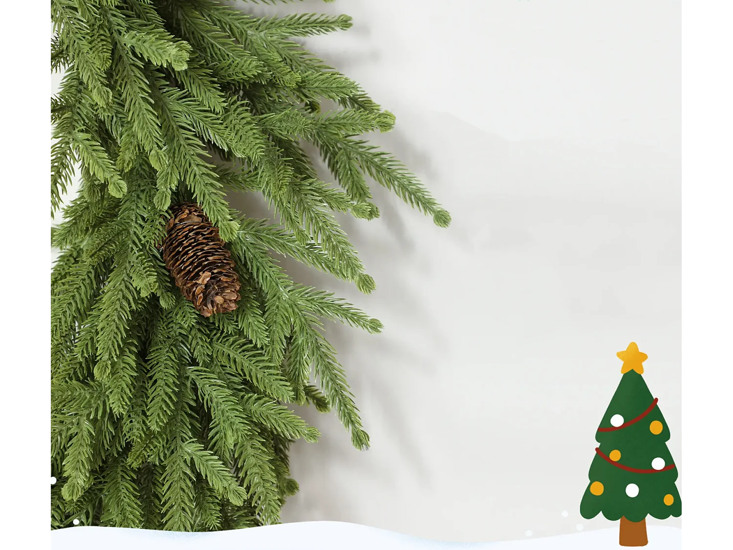 Weihnachtskranz mit Zapfen, Türkranz Künstlicher Weihnachtskranz für Tür Grün, Ø60 x 15 cm