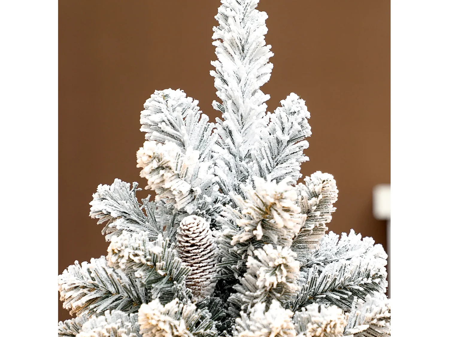 Mini Künstlicher Weihnachtsbaum 60 cm, Tannenbaum künstlich, 72 Spitzen 6 Tannenzapfen Zementbasis